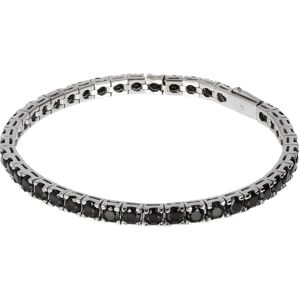 Bracelet argent 925 spinelles noires rondes 21cm- MATY