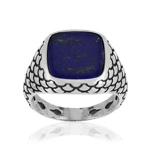 Bague argent 925 Ã©cailles lapis lazuli carrÃ©- MATY 55-56,57-58,59-60,61-62,63-64,65-66,67-68,69-70