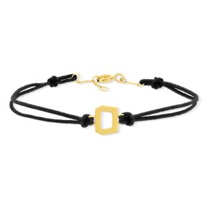 Bracelet boucle or recyclÃ© 750 jaune double cordon noir 18cm- MATY