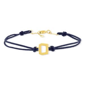 Bracelet boucle or recyclÃ© 750 jaune double cordon marine 18cm- MATY