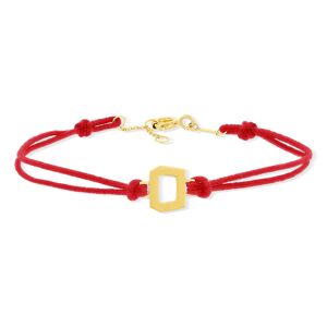 Bracelet boucle or recyclÃ© 750 jaune double cordon rouge 18cm- MATY