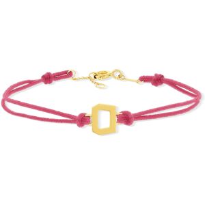 Bracelet boucle or recyclÃ© 750 jaune double cordon rose 18cm- MATY