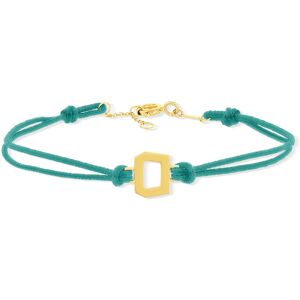 Bracelet boucle or recyclÃ© 750 jaune double cordon vert 18cm- MATY