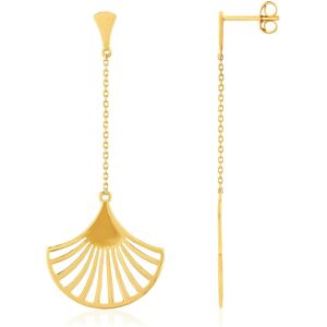 Boucles d'oreilles or 375 jaune pendants- MATY