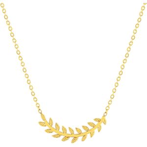 Collier acier dorÃ© feuilles 45 cm- MATY