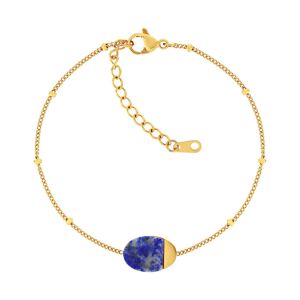 Bracelet acier dorÃ© lapis lazuli 19 cm- MATY