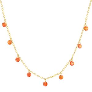 Collier acier dorÃ© zirconias oranges 45 cm- MATY