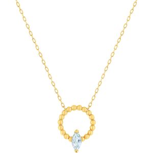 Collier or 375 jaune topaze bleue 43 cm- MATY