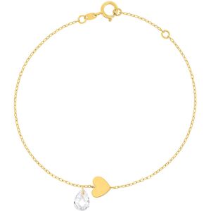 Bracelet or 375 jaune coeur et zirconia- MATY