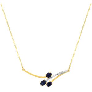 Collier or 375 jaune saphirs et diamants 45cm- MATY