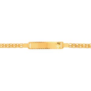 Bracelet identitÃ© or 750 jaune personnalisable 14 cm- MATY - Publicité