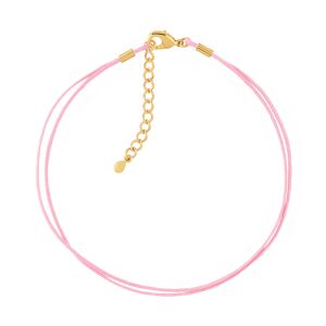 MATY OUTLET -Bracelet plaquÃ© or cordon coton rose