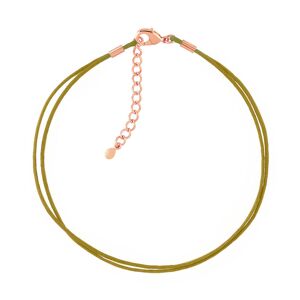 MATY OUTLET -Bracelet plaquÃ© or rose cordon coton bronze