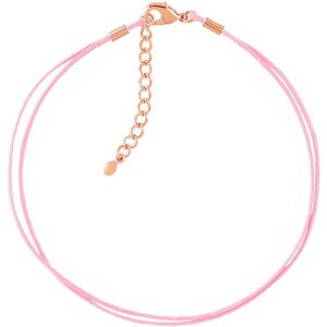 MATY OUTLET -Bracelet plaquÃ© or rose cordon coton rose