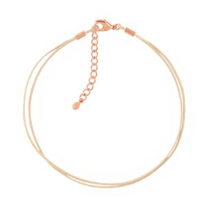 Bracelet plaquÃ© or rose cordon coton sable- MATY