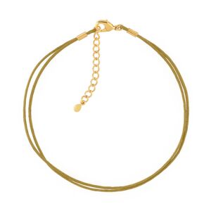 MATY OUTLET -Bracelet plaquÃ© or cordon coton bronze