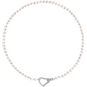 Collier argent 925 coeur perles de culture de Chine 45 cm- MATY