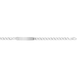 Bracelet identitÃ© argent 925 maillons diamantÃ©s personnalisable 19 cm- MATY