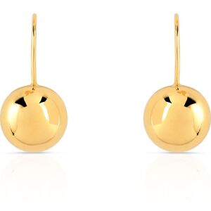 Boucles d'oreilles or 375 jaune pendants boules polies- MATY - Publicité