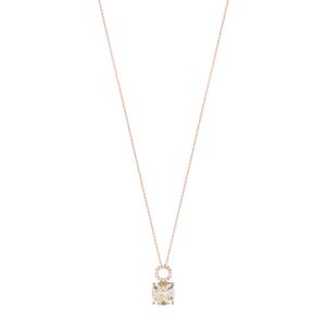 MATY OUTLET -Collier or 375 rose topaze traitÃ©e et topazes blanches