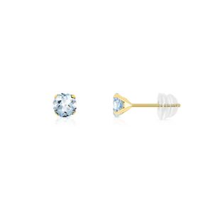 Boucles d'oreilles or 375 jaune topazes bleues traitÃ©es- MATY