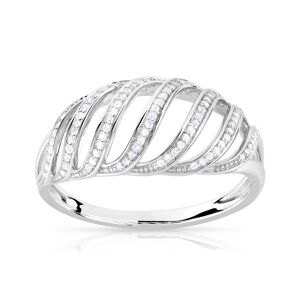 MATY OUTLET -Bague or 375 blanc diamant 59,61,62,56,50,60,53,54,55,57,58,51,52