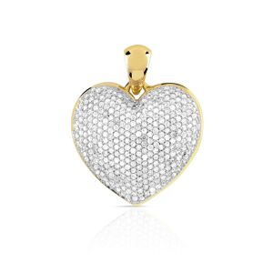 Pendentif or 375 2 tons coeur diamants- MATY