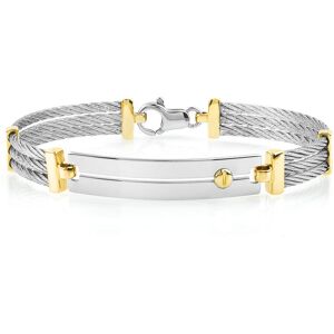 Bracelet or 375 jaune acier cÃ¢bles 20 cm- MATY