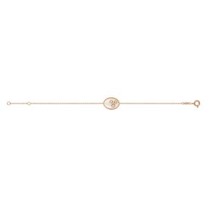 MATY OUTLET -Bracelet or 375 rose pierre de lune et zirconia