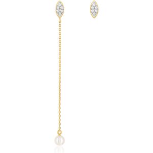 MATY OUTLET -Boucles d'oreilles or 375 2 tons perle diamants - Publicité