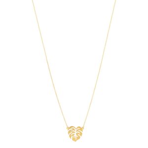 MATY OUTLET -Collier or jaune 375 feuille tropicale 45 cm