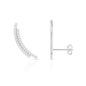 Boucles d'oreilles argent 925 contours zirconias- MATY