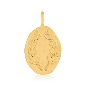 MATY OUTLET -Pendentif plaquÃ© or mÃ©daille motif laurier