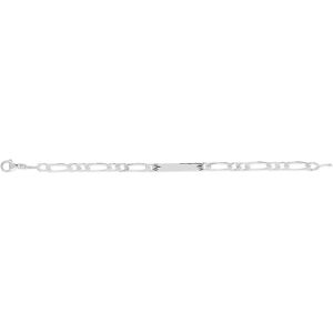 Bracelet identitÃ© argent 925 personnalisable plaque diamantÃ©e 19 cm- MATY