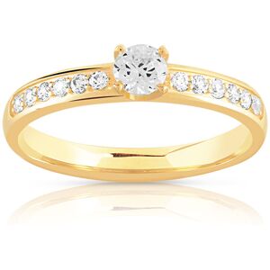 Bague solitaire or 750 jaune diamant 50/100e de carat- MATY 58,48,49,50,55,61,62,51,52,53,54,56,57,59,60