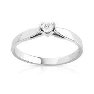 Bague solitaire or 750 blanc diamant 10/100e de carat- MATY 53,51,59,48,49,50,52,63,64,60,56,57,58,54,55,61,62,65,66