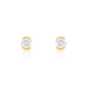 Boucles d'oreilles or 750 jaune diamants- MATY