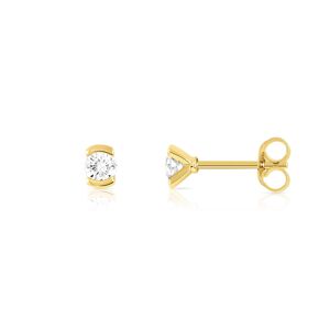 Boucles d'oreilles or 750 jaune diamant- MATY