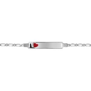 Bracelet identitÃ© argent 925 coeur maille alternÃ©e personnalisable 16 cm- MATY