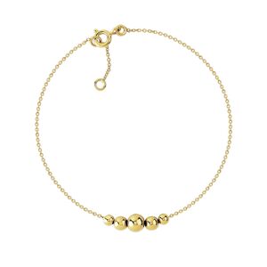 Bracelet or 375 jaune boules polies 18 cm- MATY