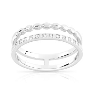 MATY OUTLET -Bague or 375 blanc diamant 48,49,50,51,52,53,54,55,56,57,58,59,60,61,62