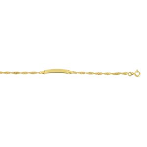 Bracelet identitÃ© or 375 jaune personnalisable maille torsadÃ©e 14 cm- MATY