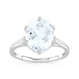 Bague or 375 blanc aigue-marine ovale- MATY 53,48,49,51,52,58,59,66,55,54,50,56,57,62,63,60,61,64,65