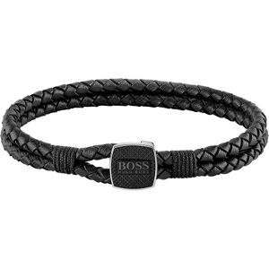 Bracelet homme Boss cuir noir 19 cm- MATY