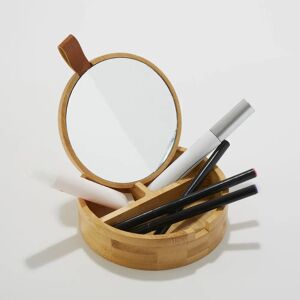 Boîte de rangement avec miroir de maquillage - BlancheporteUne jolie boîte en bois de bambou avec couvercle miroir pour vous permettre de ranger facilement tous vos petits objets... Et d'organiser au mieux un espace maquillage facilement transportable dan