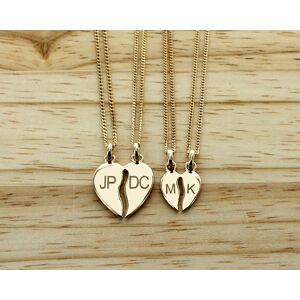 Cadeaux.com Pendentif personnalise Coeur a Partager - Plaque Or 14 carats