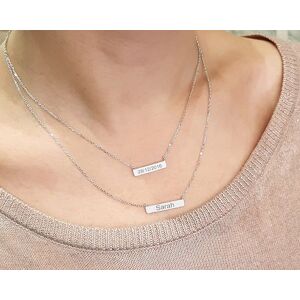 Cadeaux.com Collier double plaques en argent véritable