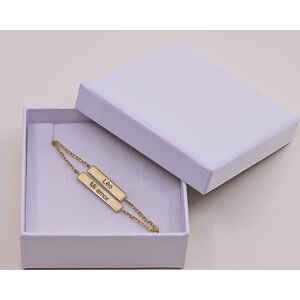 Cadeaux.com Bracelet personnalisé double plaques - plaqué or 18 carats