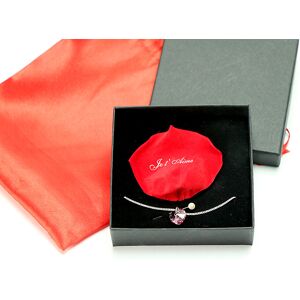 Cadeaux.com Collier coeur de cristal rose Swarovski® en argent 925 et son pétale éternel