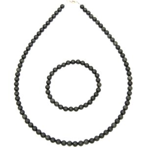 Parure Obsidienne noire - Pierres Boules 6mm